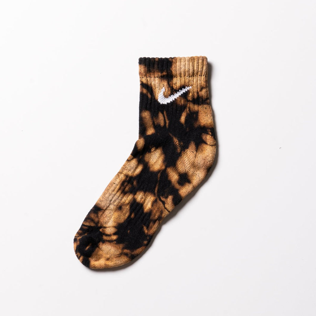 Custom Bleach-Dye Ankle Socks - Black - Inked Grails