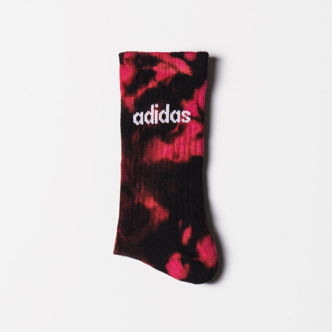 Custom Reverse-Dye Adidas Socks - Vivid Pink - Inked Grails