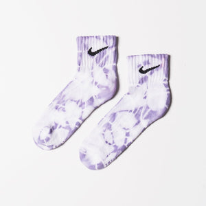 Custom Tie-dyed Ankle Socks - Parma Violet - Inked Grails