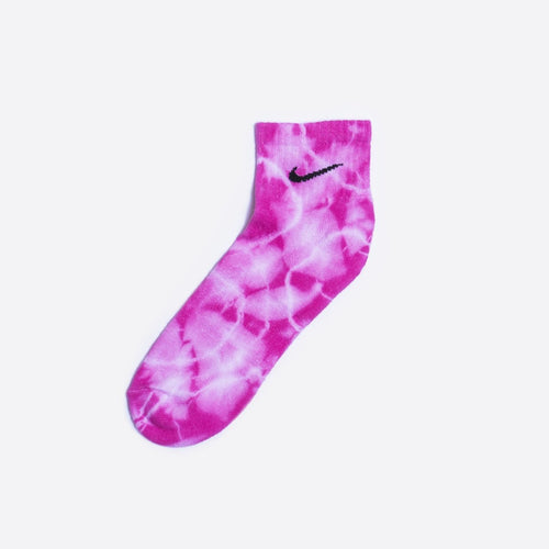Custom Tie-dyed Ankle Socks - Vivid Pink - Inked Grails