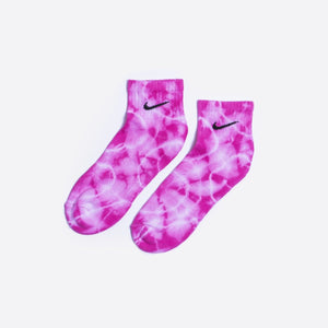 Custom Tie-dyed Ankle Socks - Vivid Pink - Inked Grails