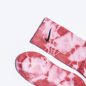 Custom Tie-dyed Socks - Strawberries and Cream - Inked Grails
